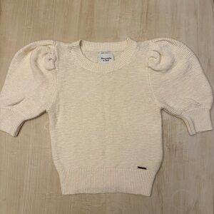 Abercrombie & Fitch Puff Sleeve Sweater Size XS Ivory